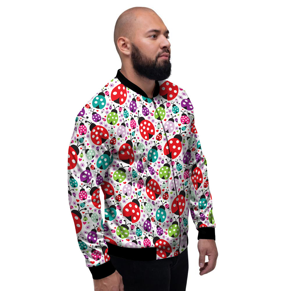 Ladybug Cute Print Pattern Men's Bomber Jacket-grizzshop