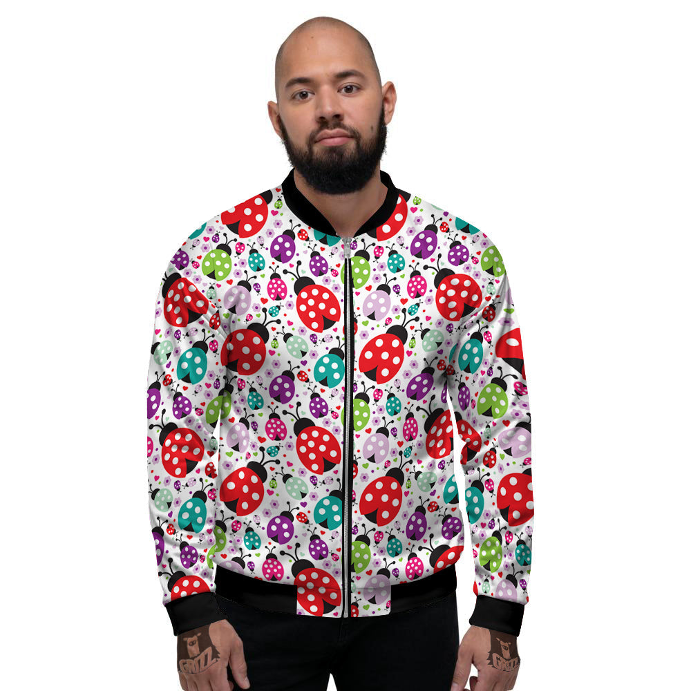Ladybug Cute Print Pattern Men's Bomber Jacket-grizzshop