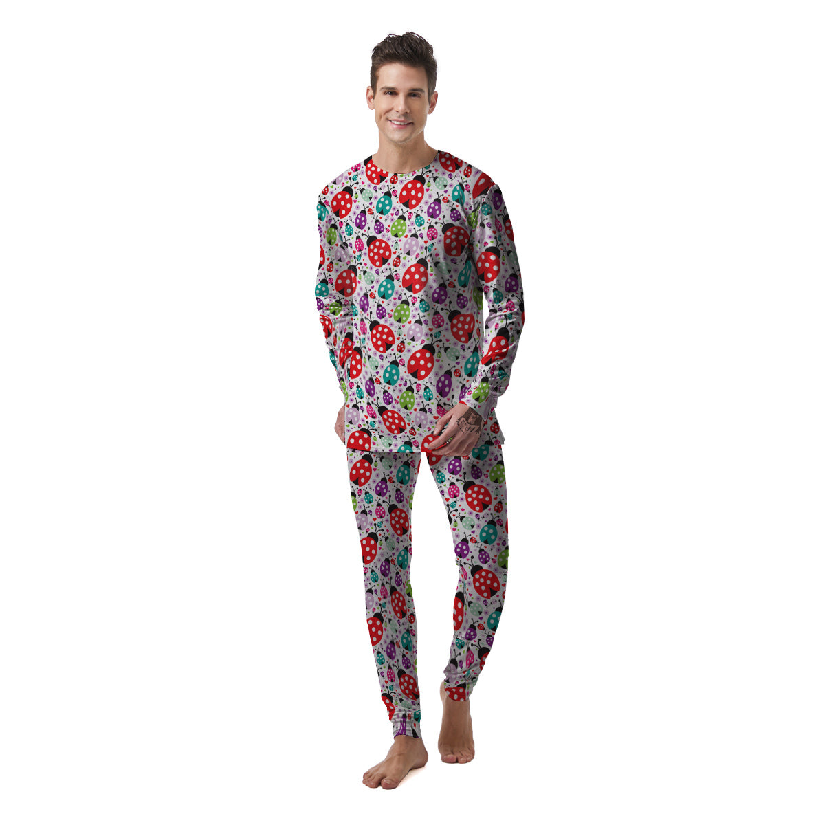 Ladybug Cute Print Pattern Men's Pajamas-grizzshop
