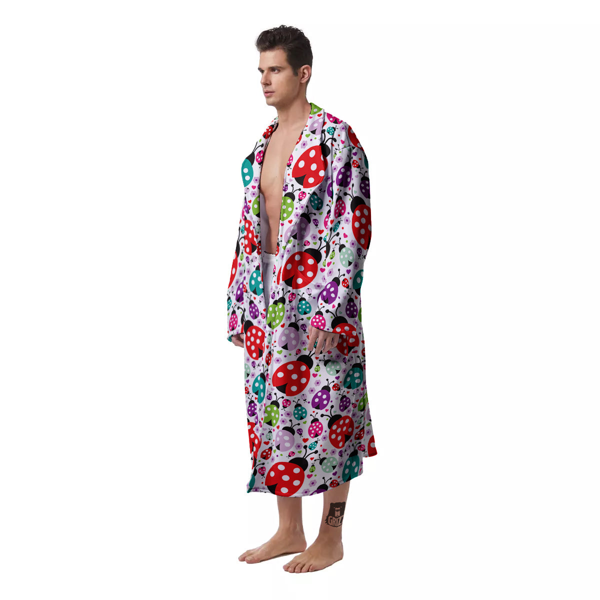 Ladybug Cute Print Pattern Men's Robe-grizzshop