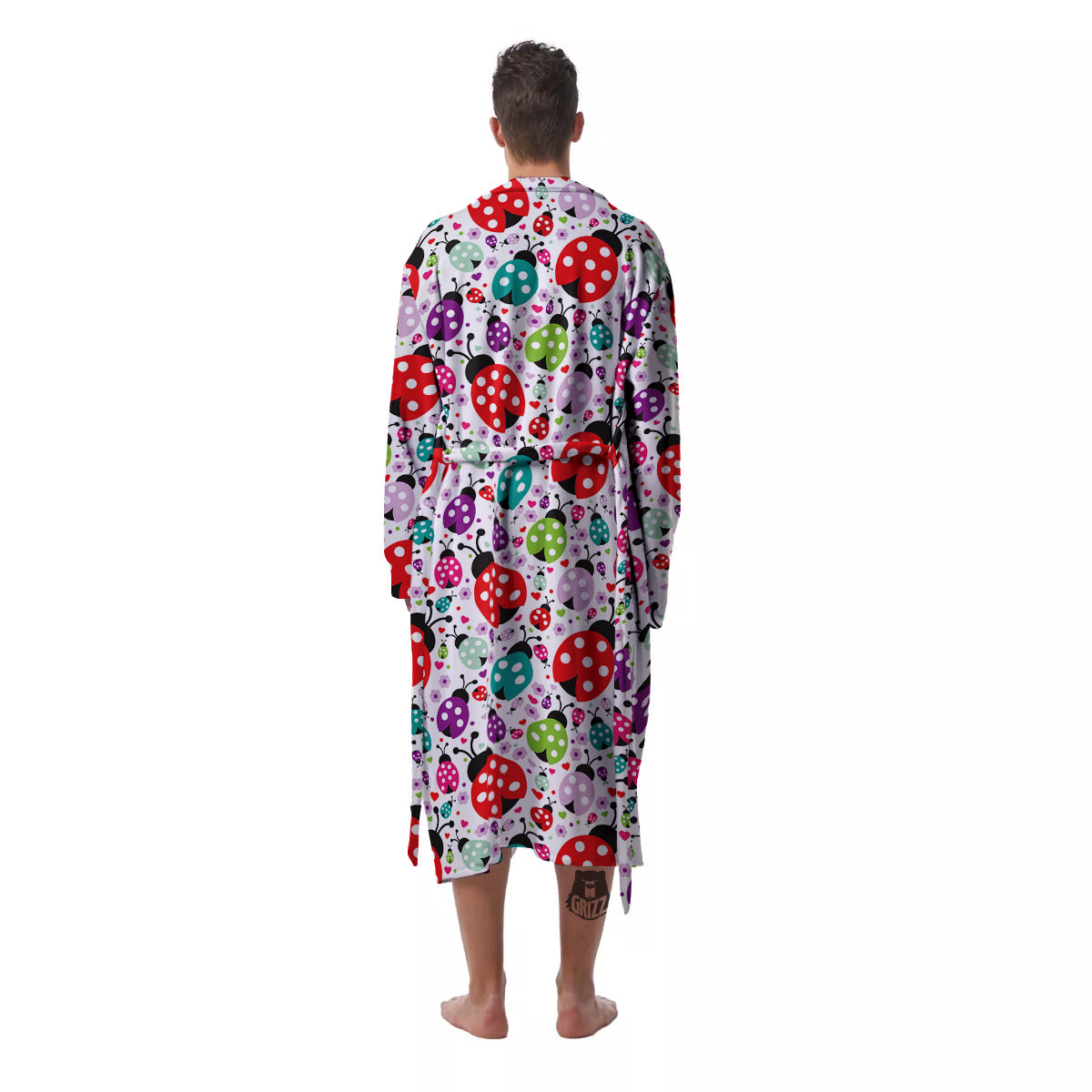 Ladybug Cute Print Pattern Men's Robe-grizzshop