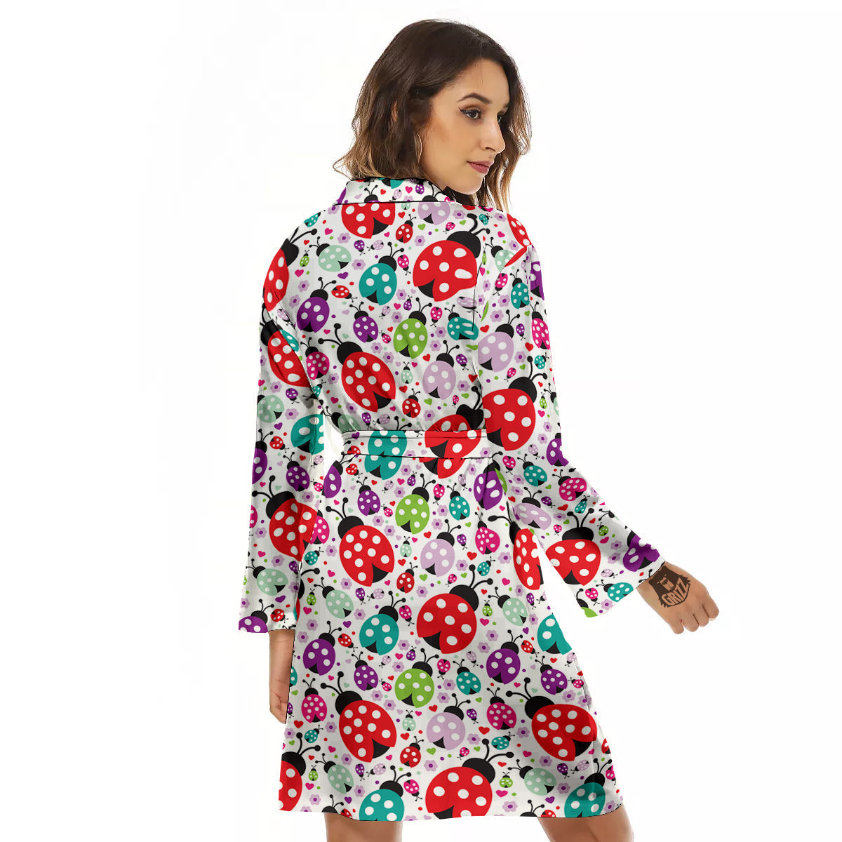 Ladybug Cute Print Pattern Women's Robe-grizzshop