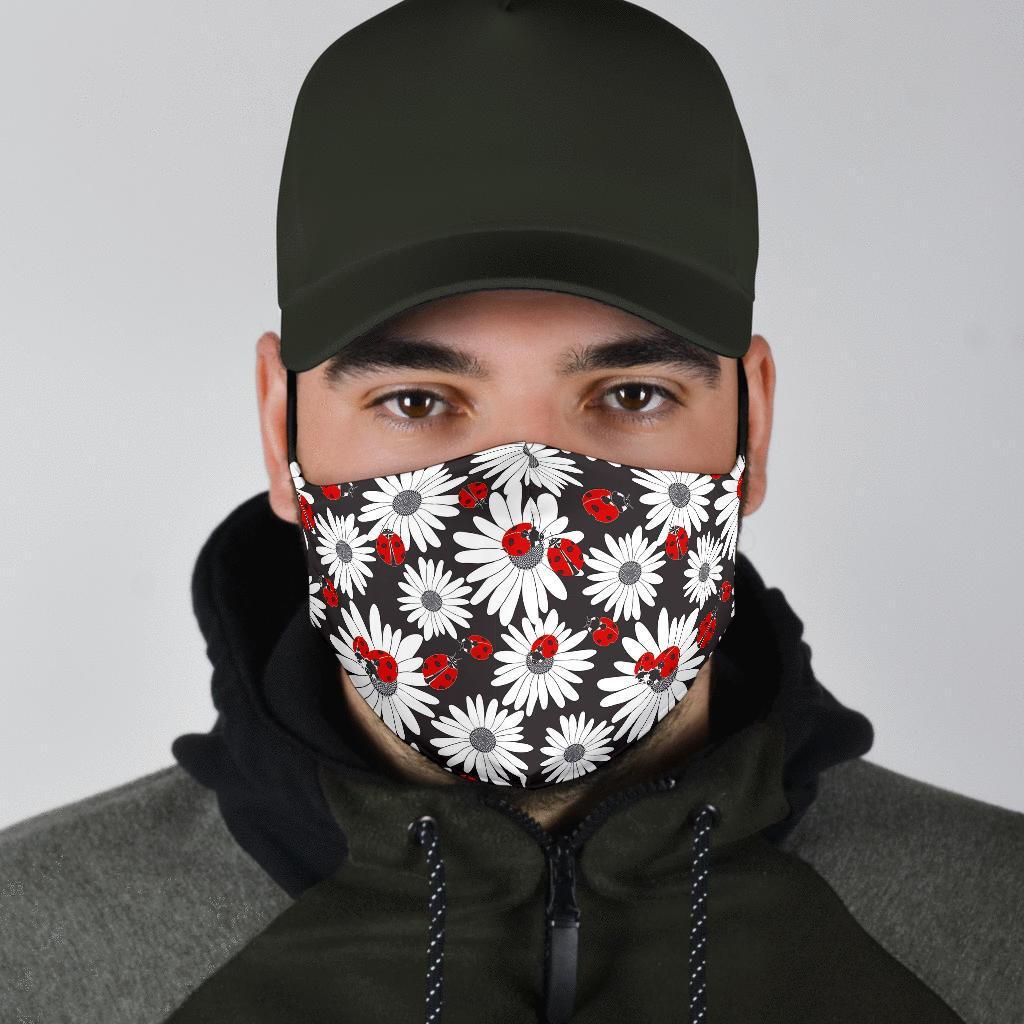 Ladybug Daisy Pattern Print Face Mask-grizzshop