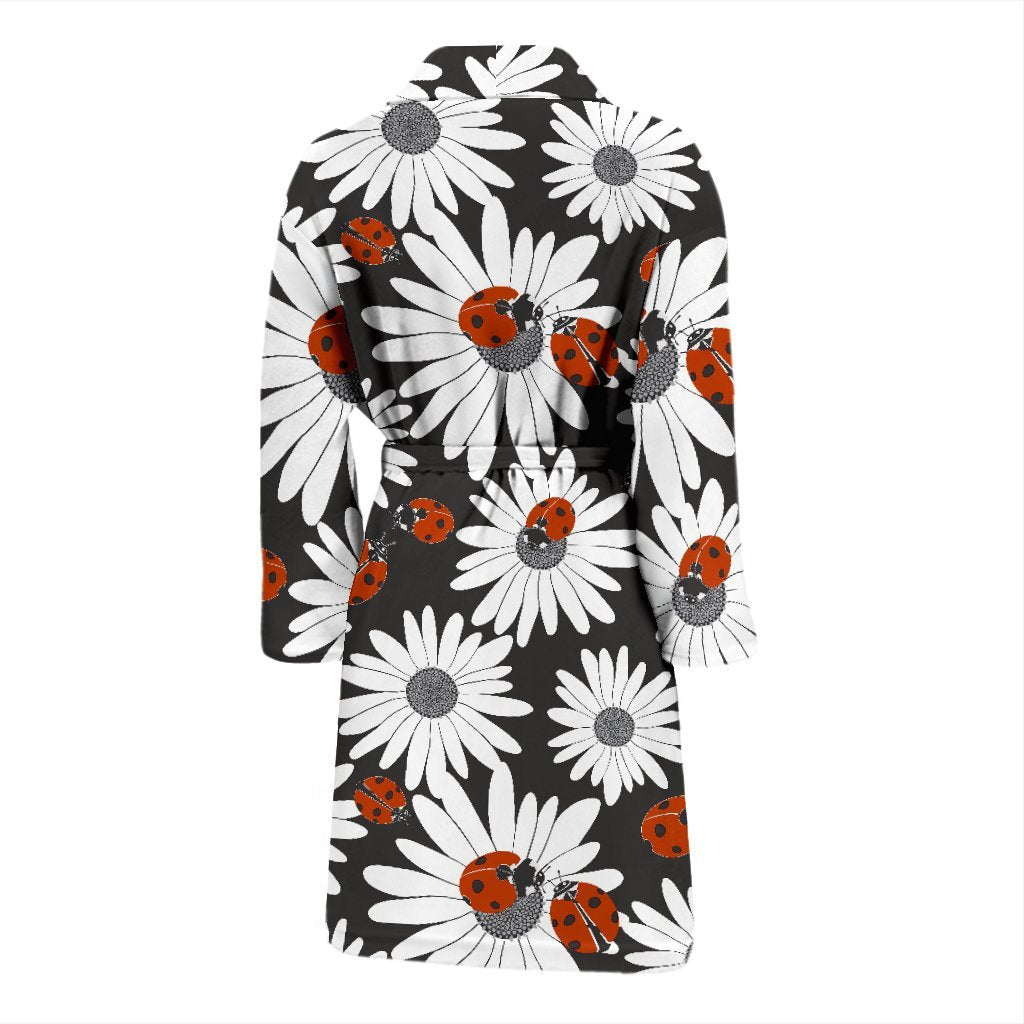 Ladybug Daisy Pattern Print Men Long Robe-grizzshop