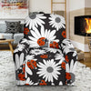 Ladybug Daisy Pattern Print Recliner Cover-grizzshop