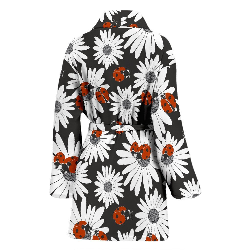 Ladybug Daisy Pattern Print Women Long Robe-grizzshop