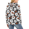 Ladybug Daisy Pattern Print Women Pullover Hoodie-grizzshop