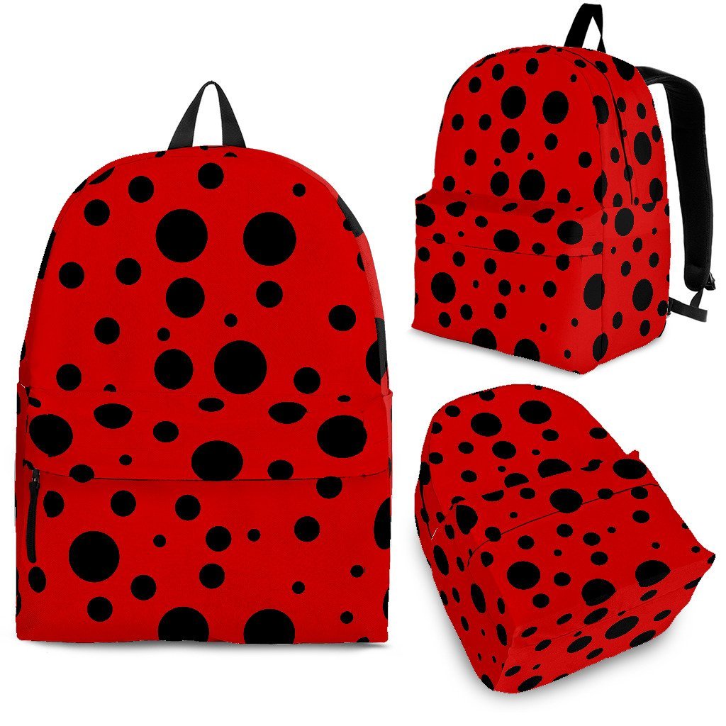 Ladybug Pattern Print Backpack-grizzshop