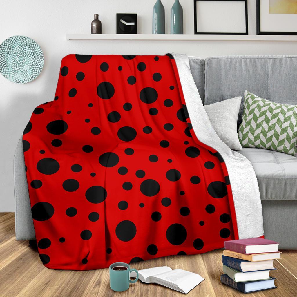 Ladybug Pattern Print Blanket-grizzshop