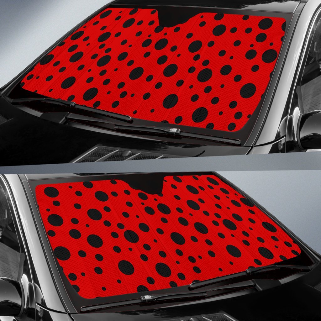 Ladybug Pattern Print Car Sun Shade-grizzshop