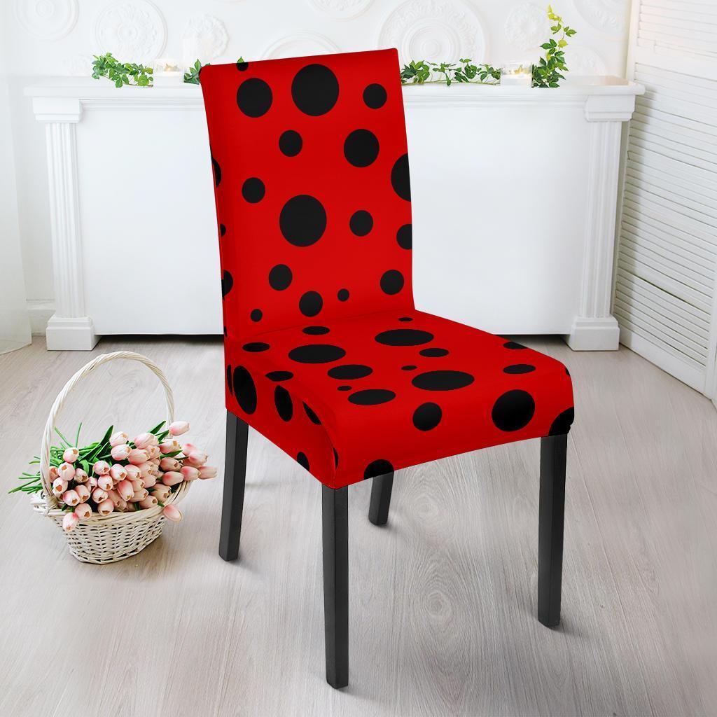 Ladybug Pattern Print Chair Cover-grizzshop