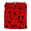 Ladybug Pattern Print Duvet Cover Bedding Set-grizzshop