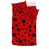 Ladybug Pattern Print Duvet Cover Bedding Set-grizzshop