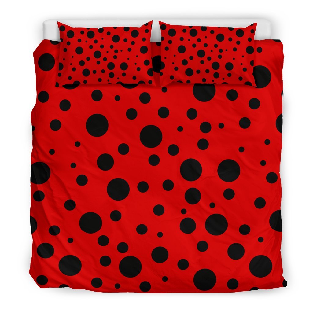 Ladybug Pattern Print Duvet Cover Bedding Set-grizzshop