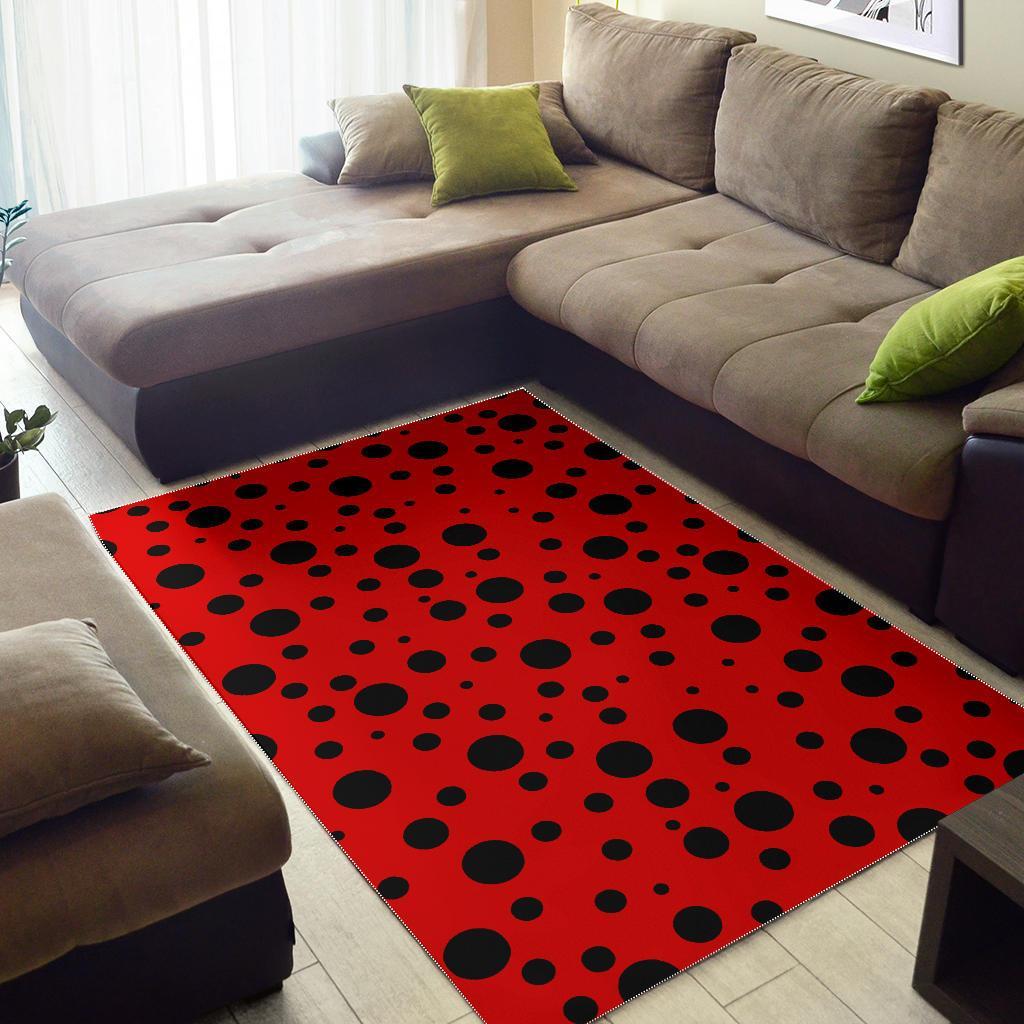 Ladybug Pattern Print Floor Mat-grizzshop