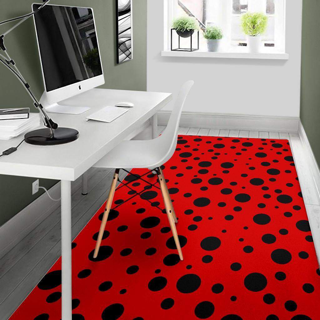 Ladybug Pattern Print Floor Mat-grizzshop