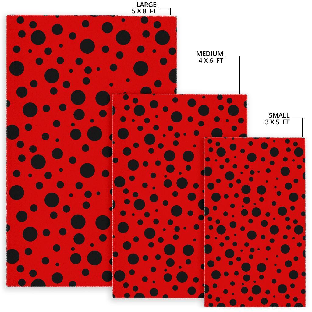 Ladybug Pattern Print Floor Mat-grizzshop