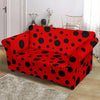 Ladybug Pattern Print Loveseat Cover-grizzshop