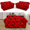 Ladybug Pattern Print Loveseat Cover-grizzshop