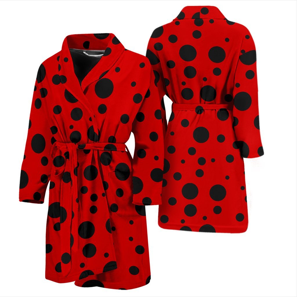 Ladybug Pattern Print Men Long Robe-grizzshop