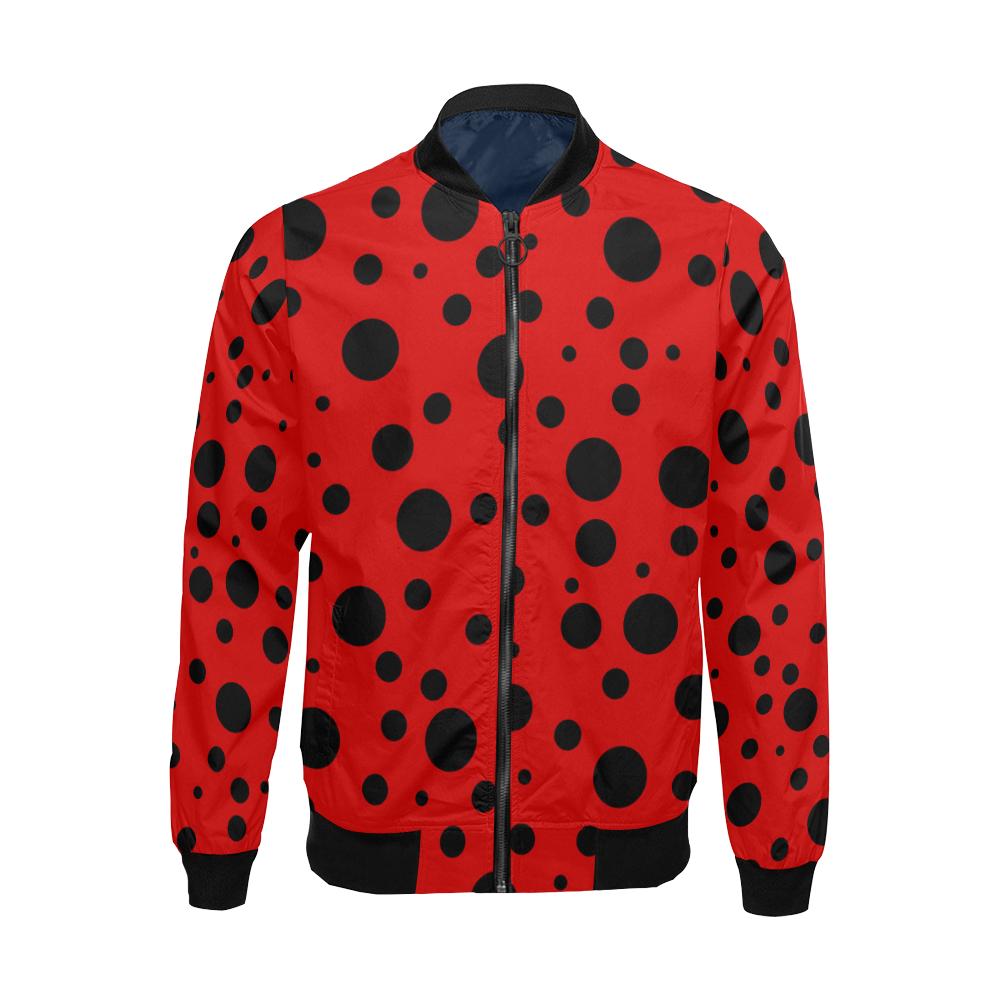 Ladybug Pattern Print Men's Bomber Jacket-grizzshop