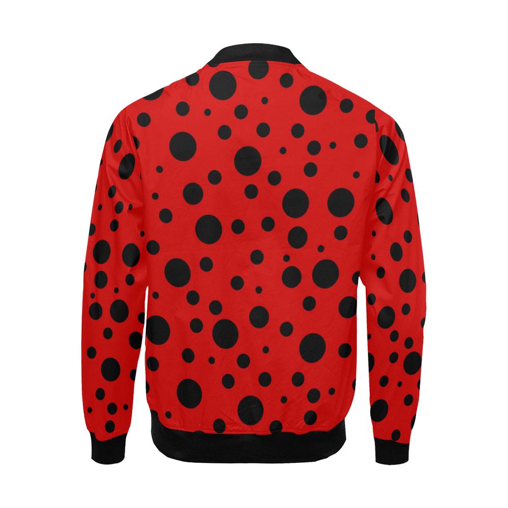 Ladybug Pattern Print Men's Bomber Jacket-grizzshop