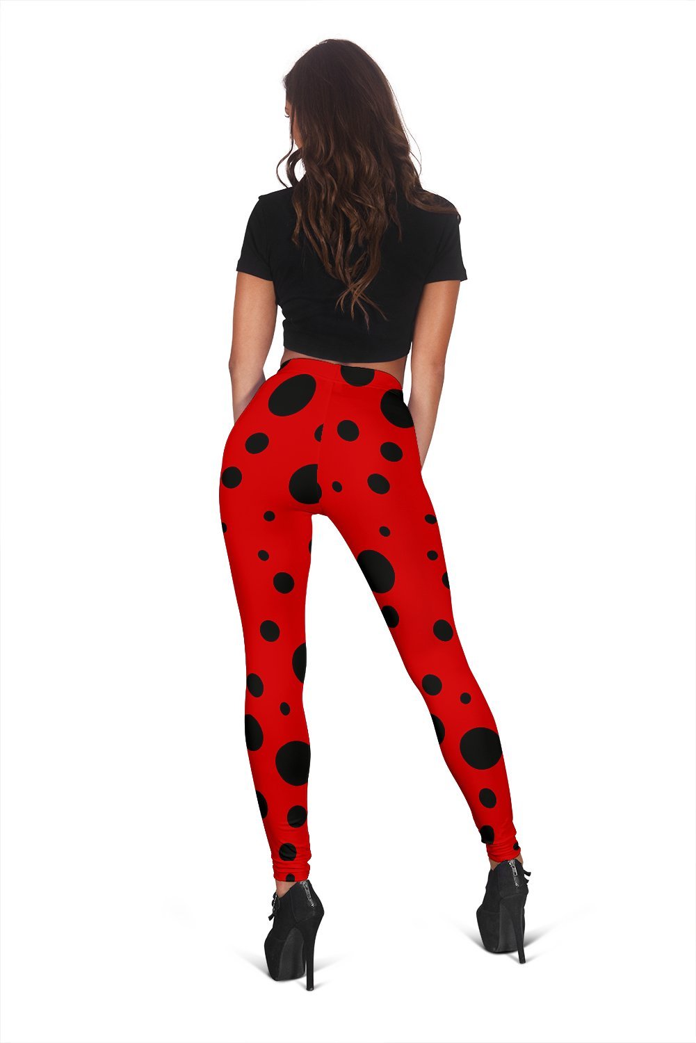 Ladybug Pattern Print Women Leggings-grizzshop