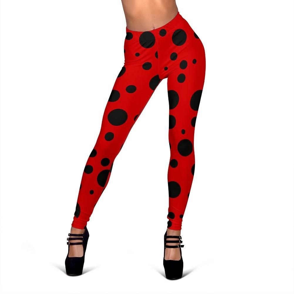 Ladybug Pattern Print Women Leggings-grizzshop