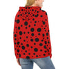Ladybug Pattern Print Women Pullover Hoodie-grizzshop