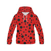 Ladybug Pattern Print Women Pullover Hoodie-grizzshop