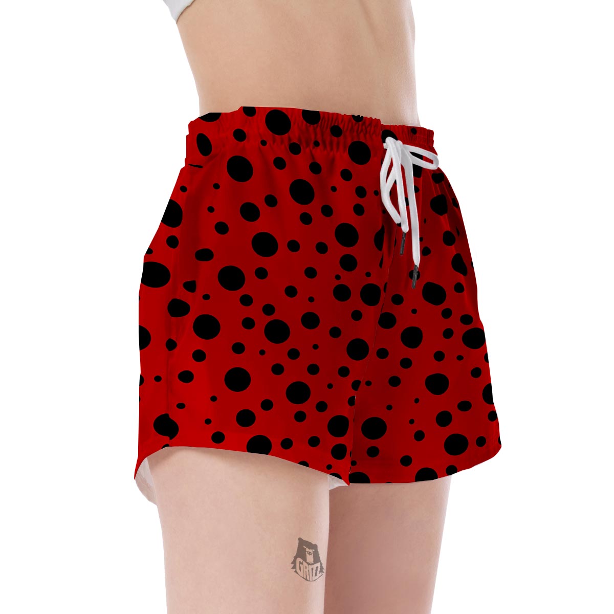 Ladybug Pattern Print Women's Shorts-grizzshop