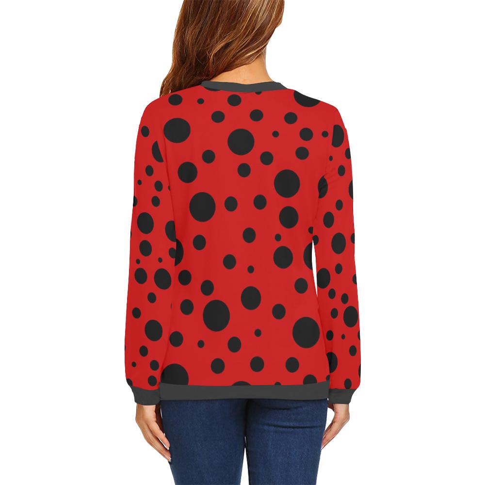 Ladybug Pattern Print Women's Sweatshirt-grizzshop