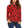 Ladybug Pattern Print Women's Sweatshirt-grizzshop