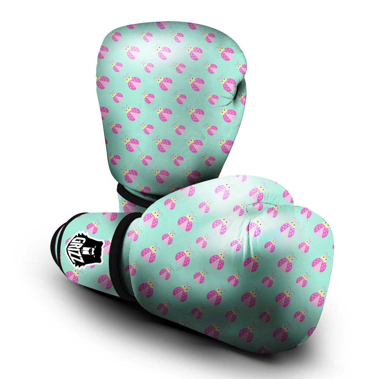 Ladybug Pink Print Pattern Boxing Gloves-grizzshop