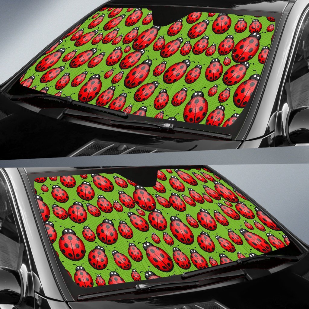 Ladybug Print Pattern Car Sun Shade-grizzshop