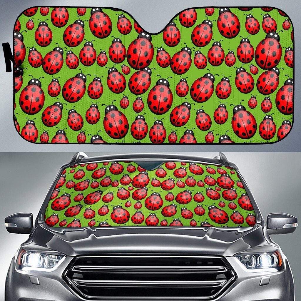 Ladybug Print Pattern Car Sun Shade-grizzshop