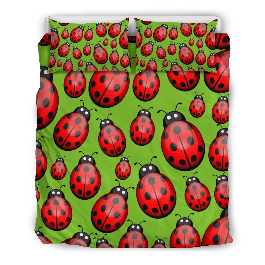 Ladybug Print Pattern Duvet Cover Bedding Set-grizzshop