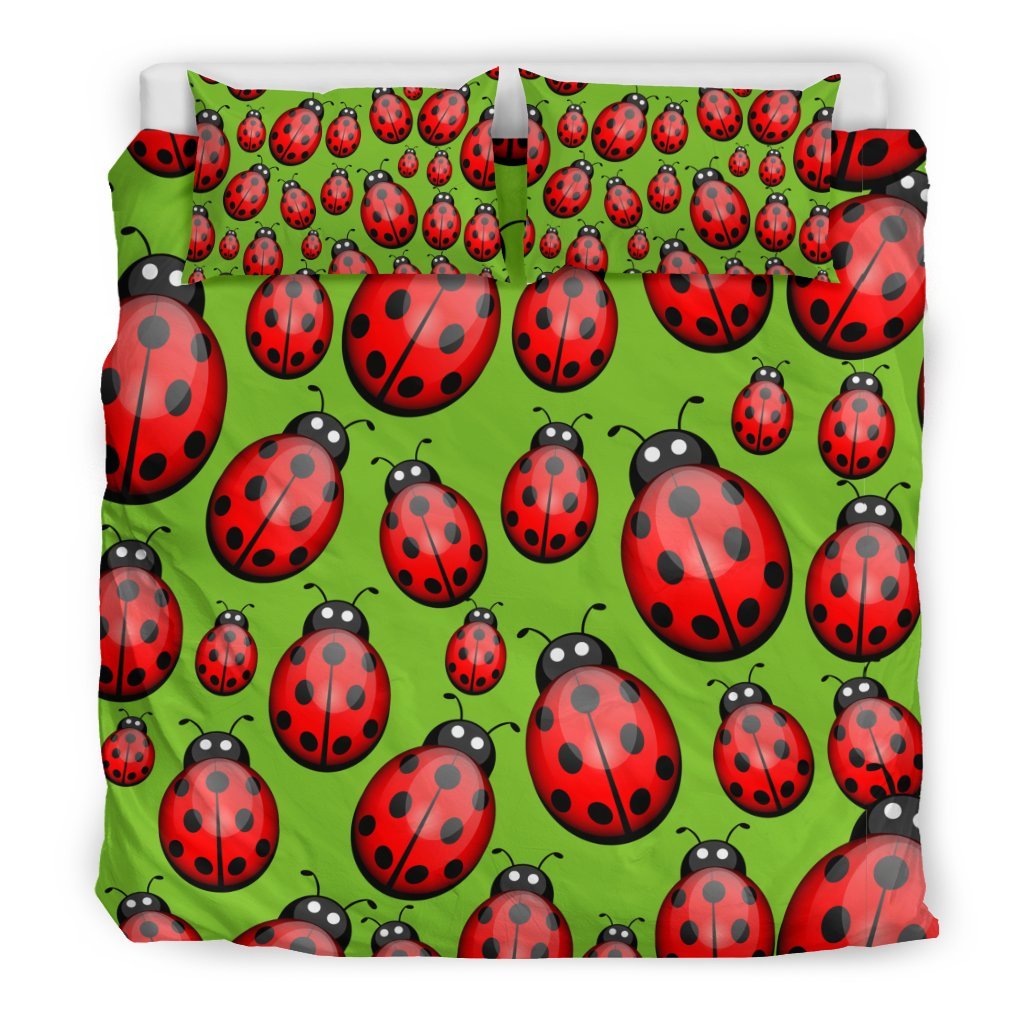 Ladybug Print Pattern Duvet Cover Bedding Set-grizzshop