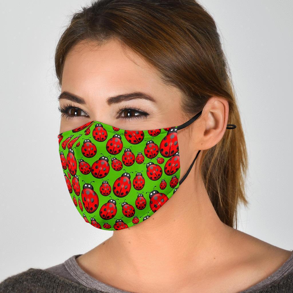 Ladybug Print Pattern Face Mask-grizzshop