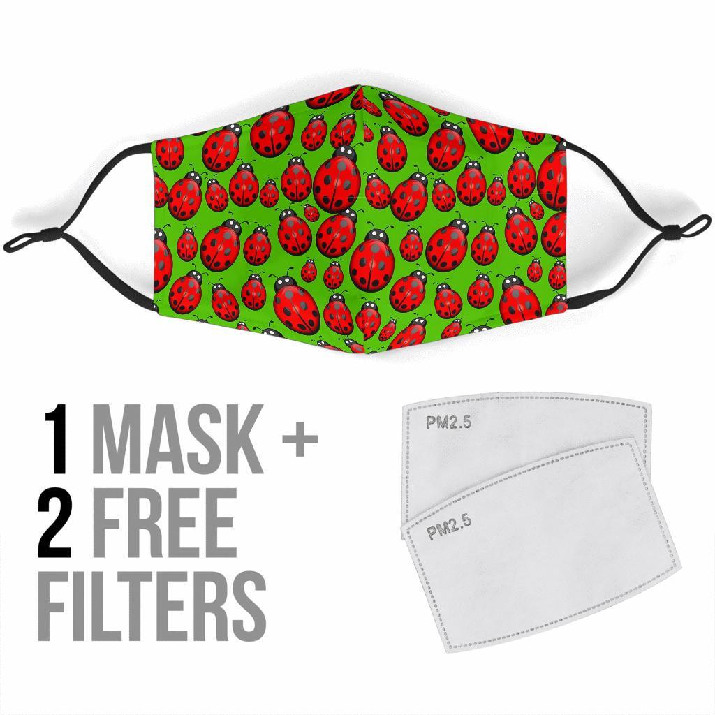 Ladybug Print Pattern Face Mask-grizzshop