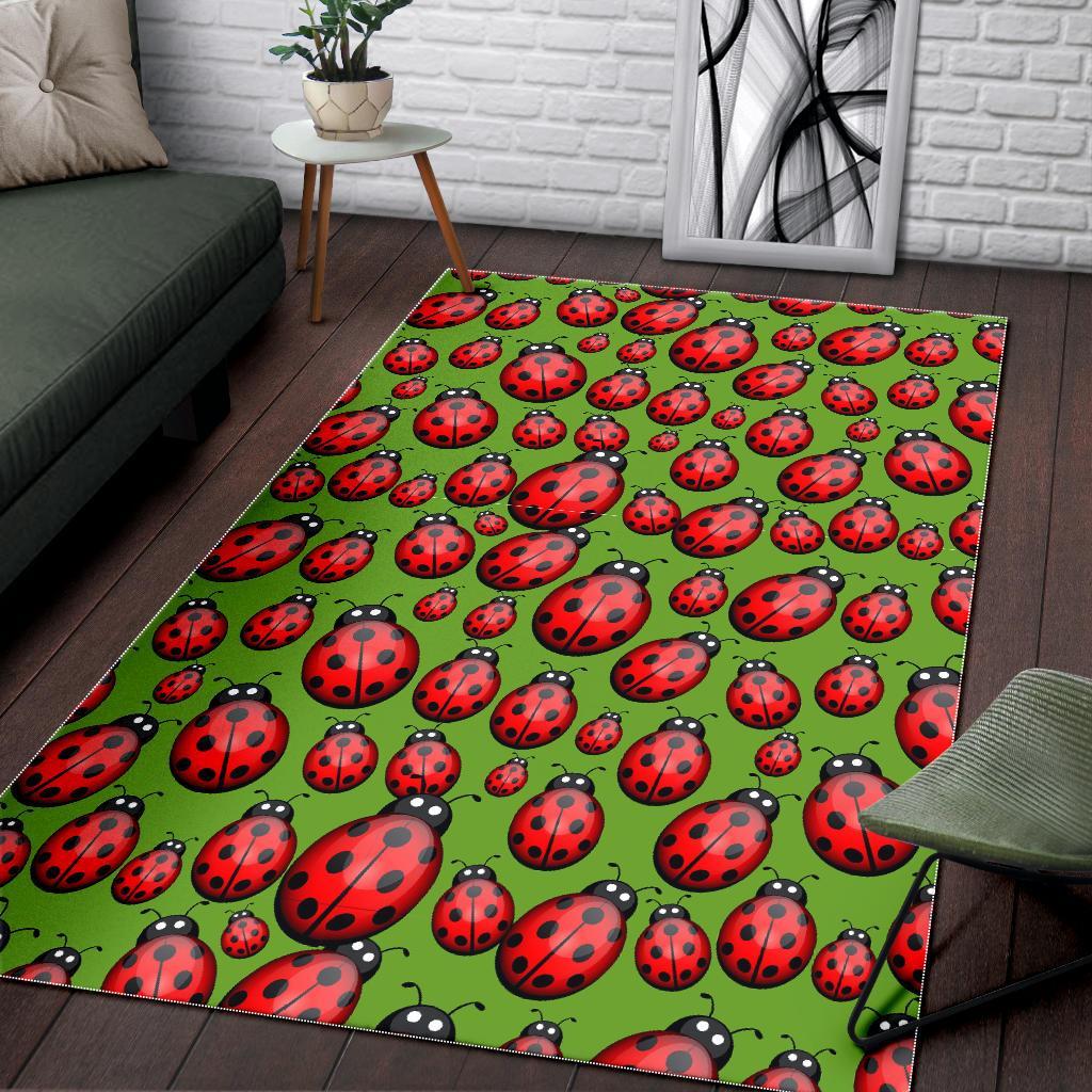 Ladybug Print Pattern Floor Mat-grizzshop