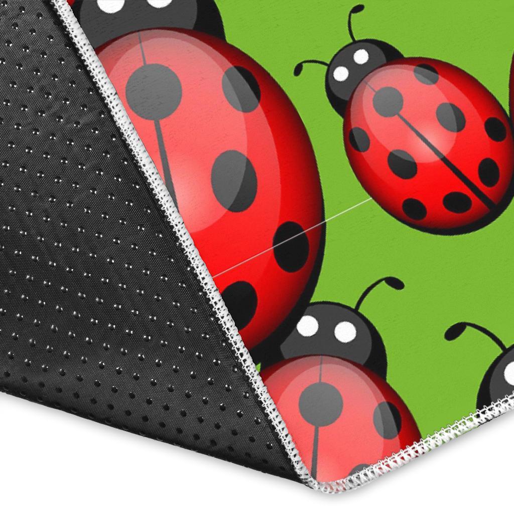 Ladybug Print Pattern Floor Mat-grizzshop