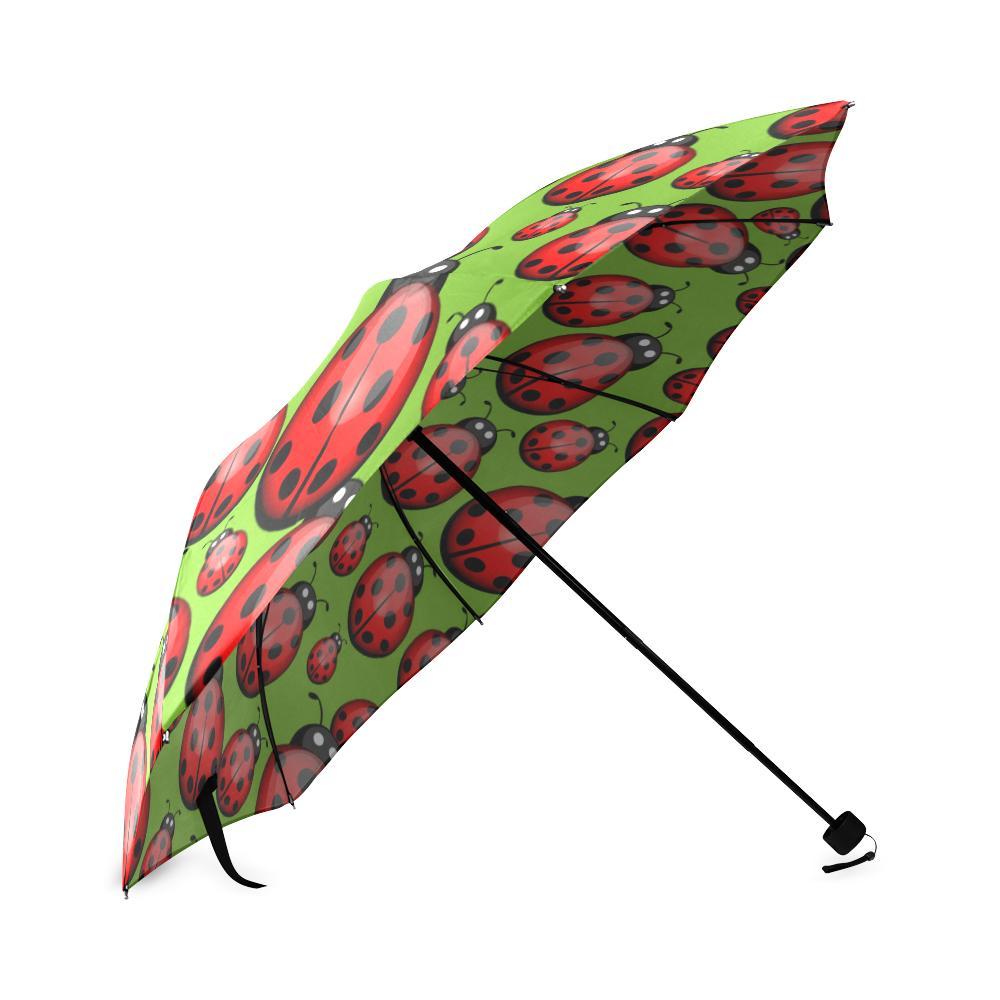 Ladybug Print Pattern Foldable Umbrella-grizzshop