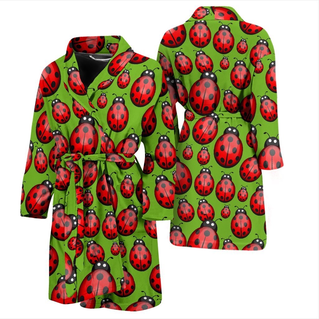 Ladybug Print Pattern Men Long Robe-grizzshop