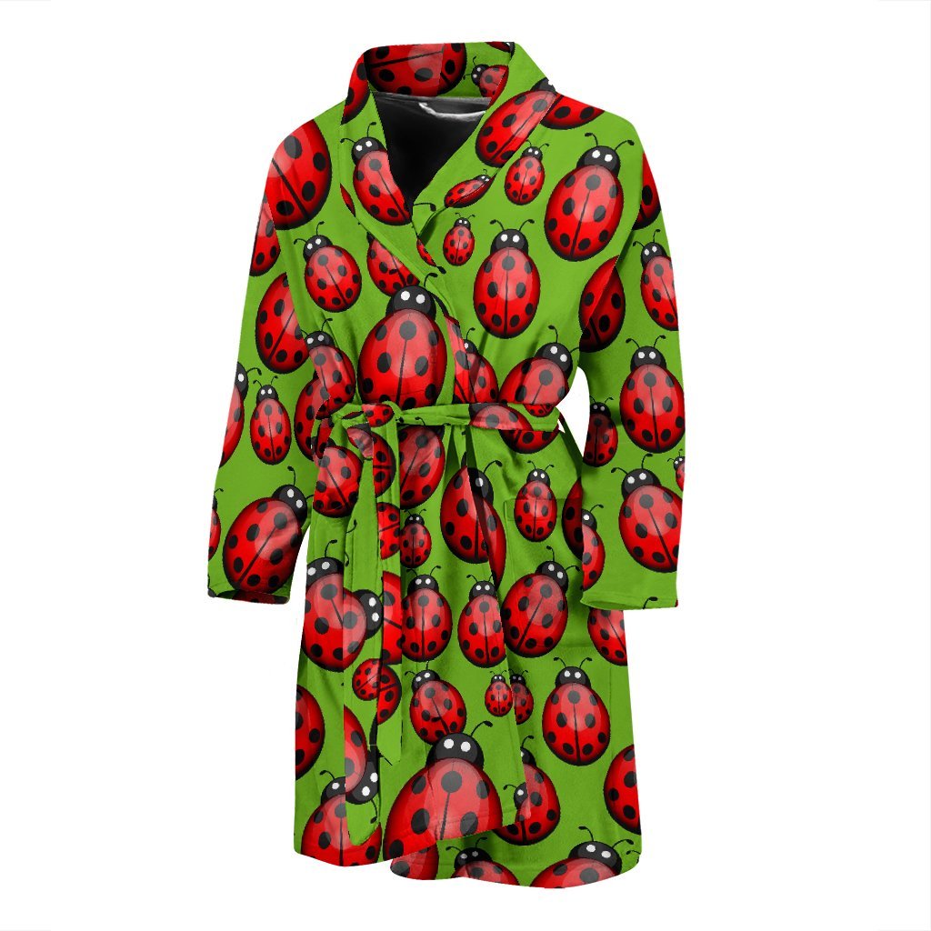 Ladybug Print Pattern Men Long Robe-grizzshop