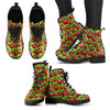 Ladybug Print Pattern Men Women Leather Boots-grizzshop