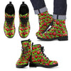 Ladybug Print Pattern Men Women Leather Boots-grizzshop