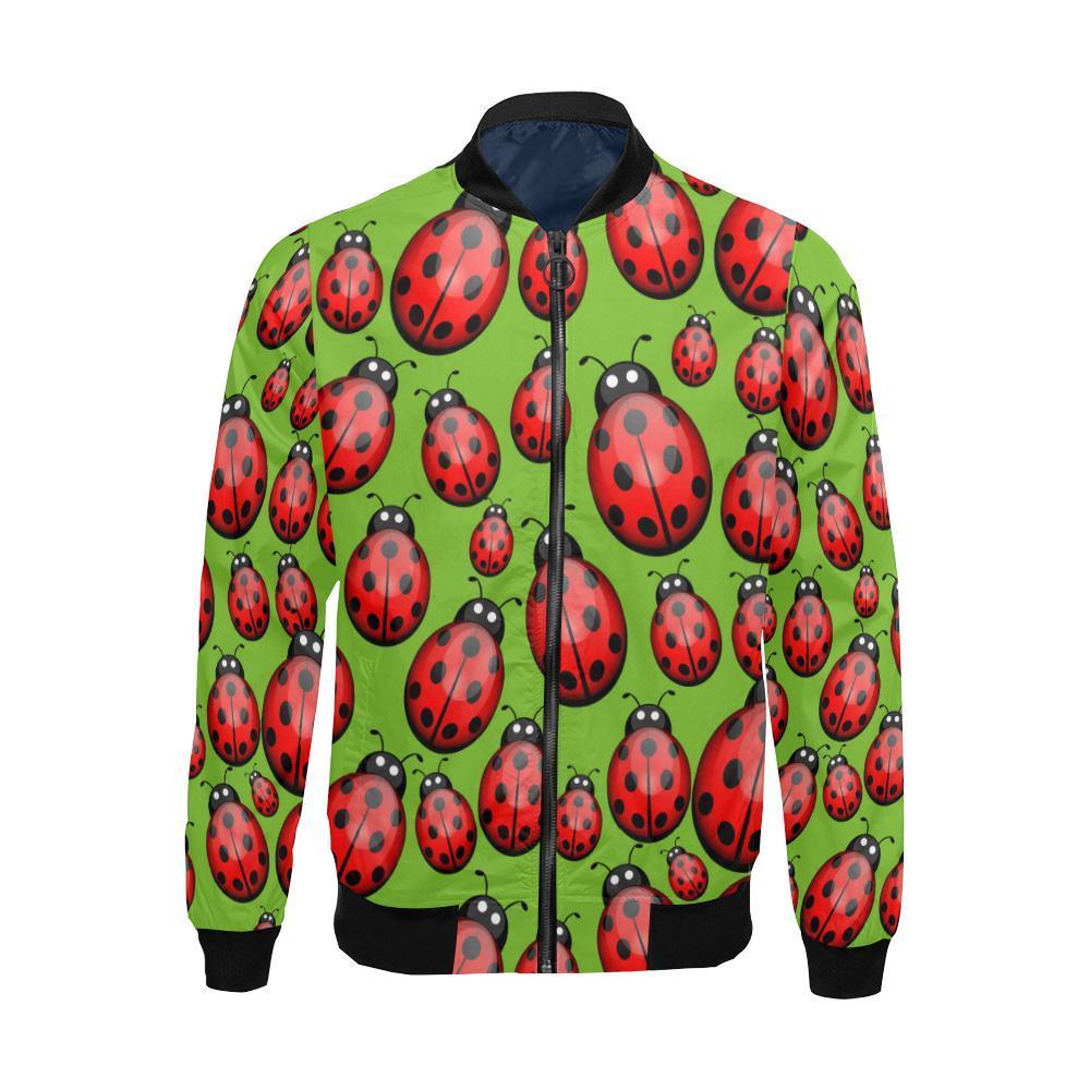 Ladybug Print Pattern Men's Bomber Jacket-grizzshop