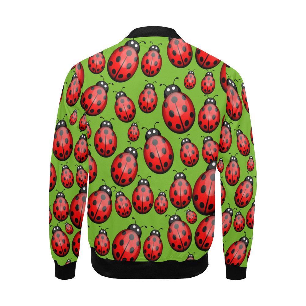 Ladybug Print Pattern Men's Bomber Jacket-grizzshop