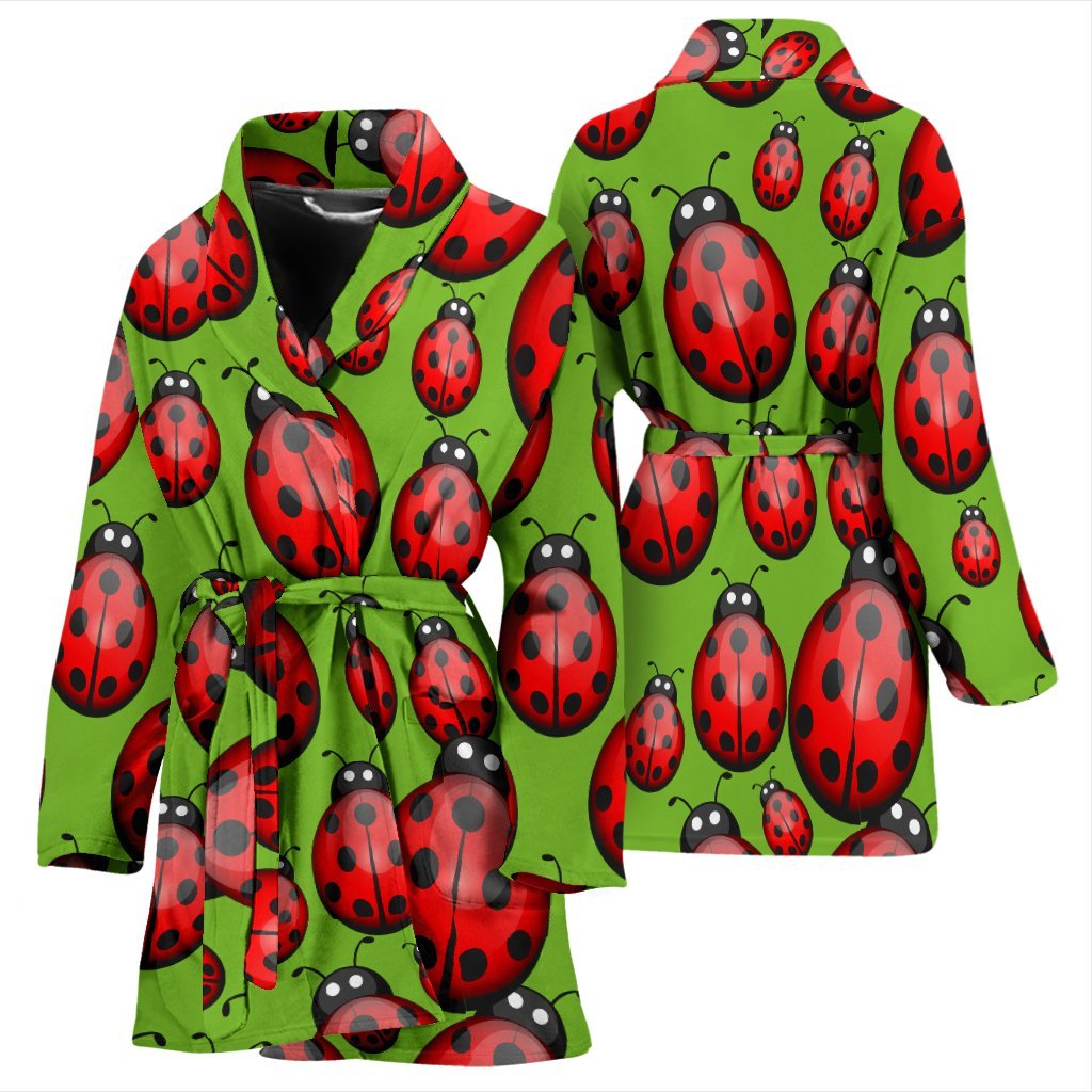 Ladybug Print Pattern Women Long Robe-grizzshop